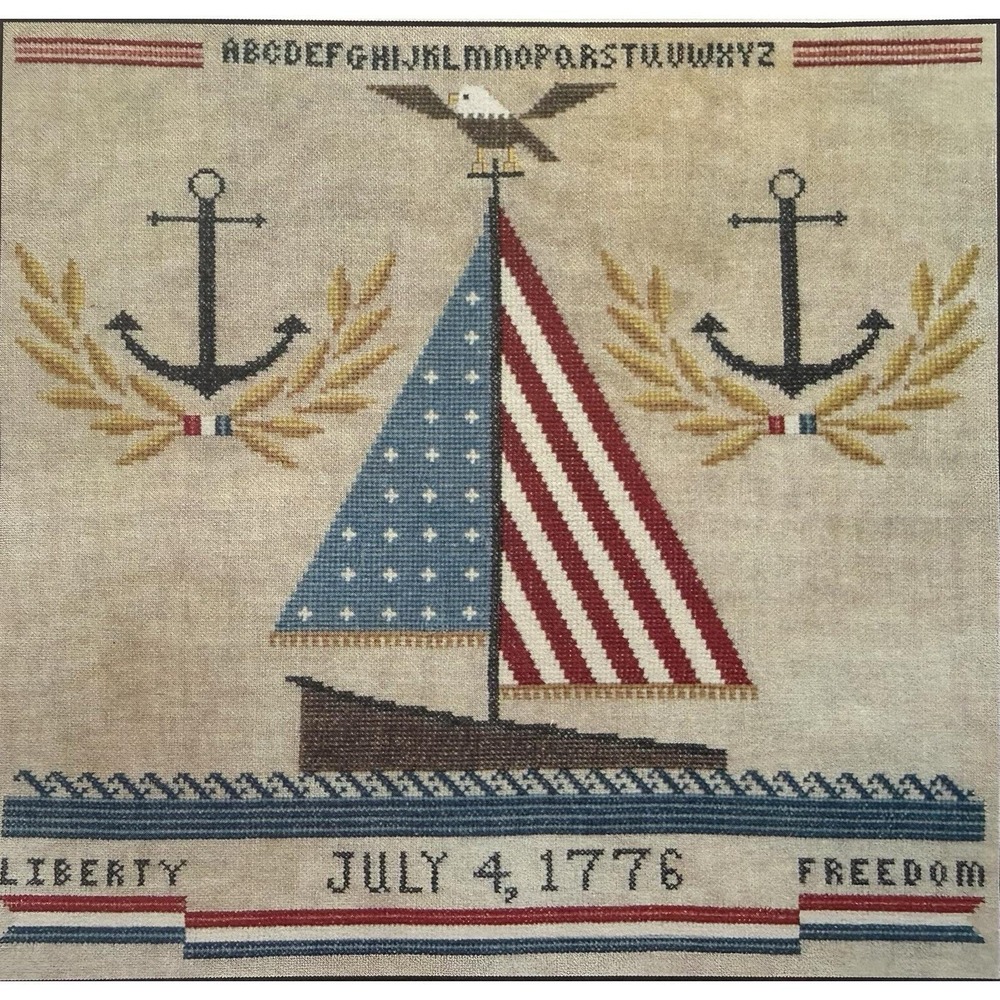 Americana Sailboat Sampler Cross Stitch Kit By Artful Offerings